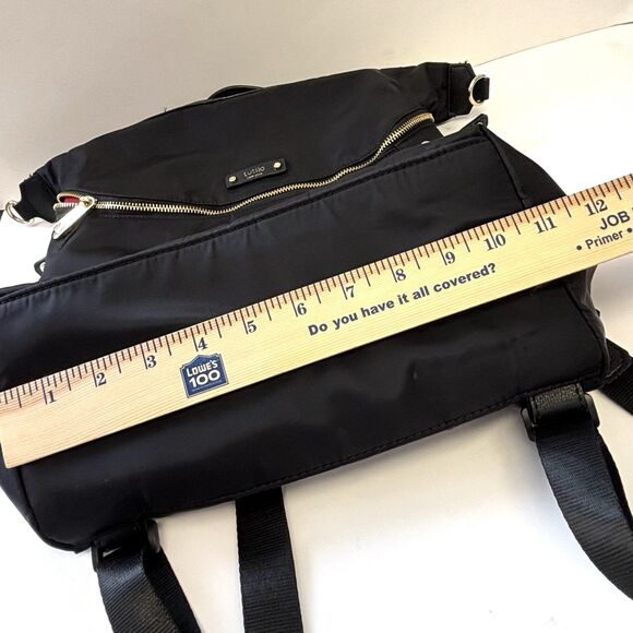 Tutilo New York Black Nylon Backpack Laptop Book Bag - Picture 10 of 12